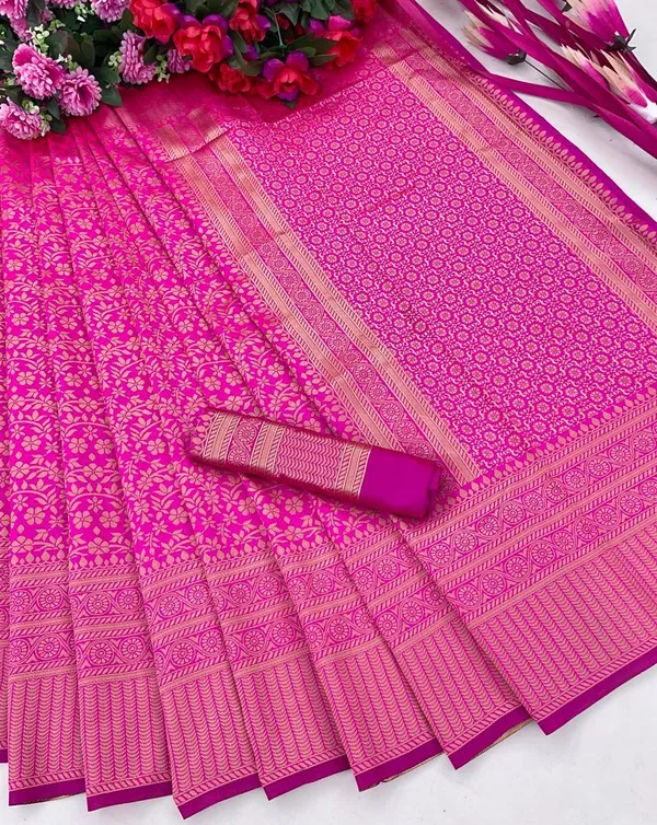 Pink_Woven_Banarasi_Jacquard_Saree_(Pink)